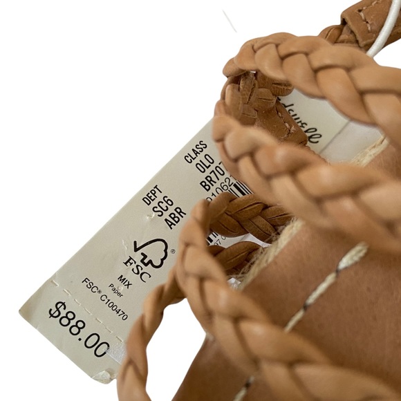 Madewell ‘The Kathryn’ Espadrille Slide Sandal in Leather in Amber Brown NWT - Picture 13 of 13